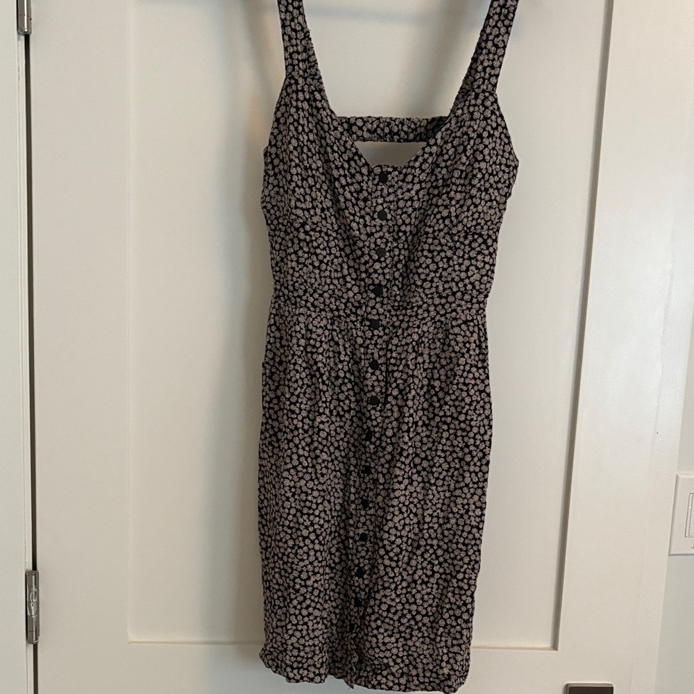 RVCA Black and Cream Floral Mini Dress